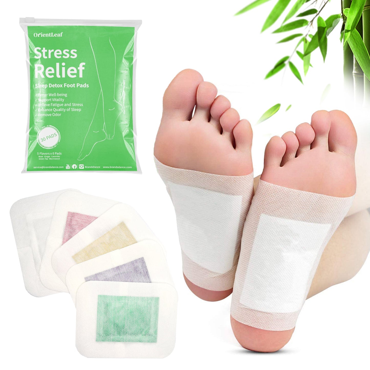 Herbal Sleep Foot Pads – 30-Pack / 5 Calming Blends